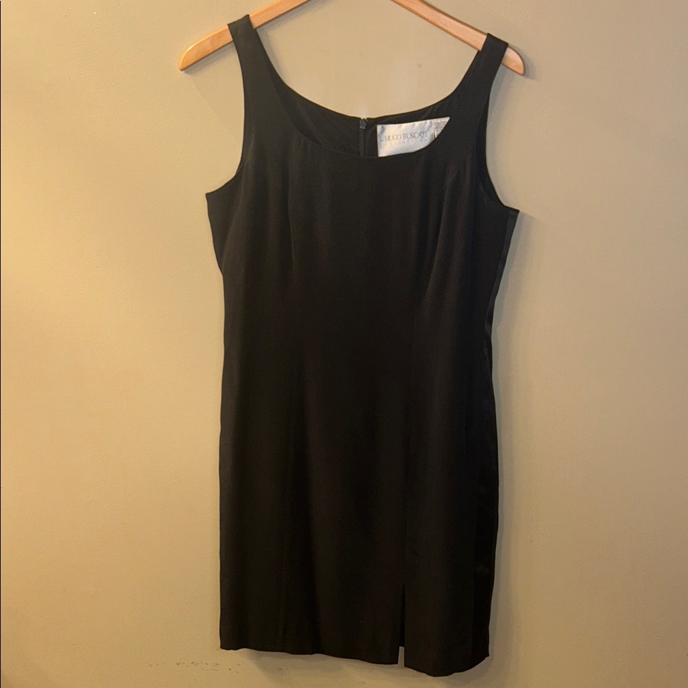 Hugo Buscati Classic Black Silk Dress